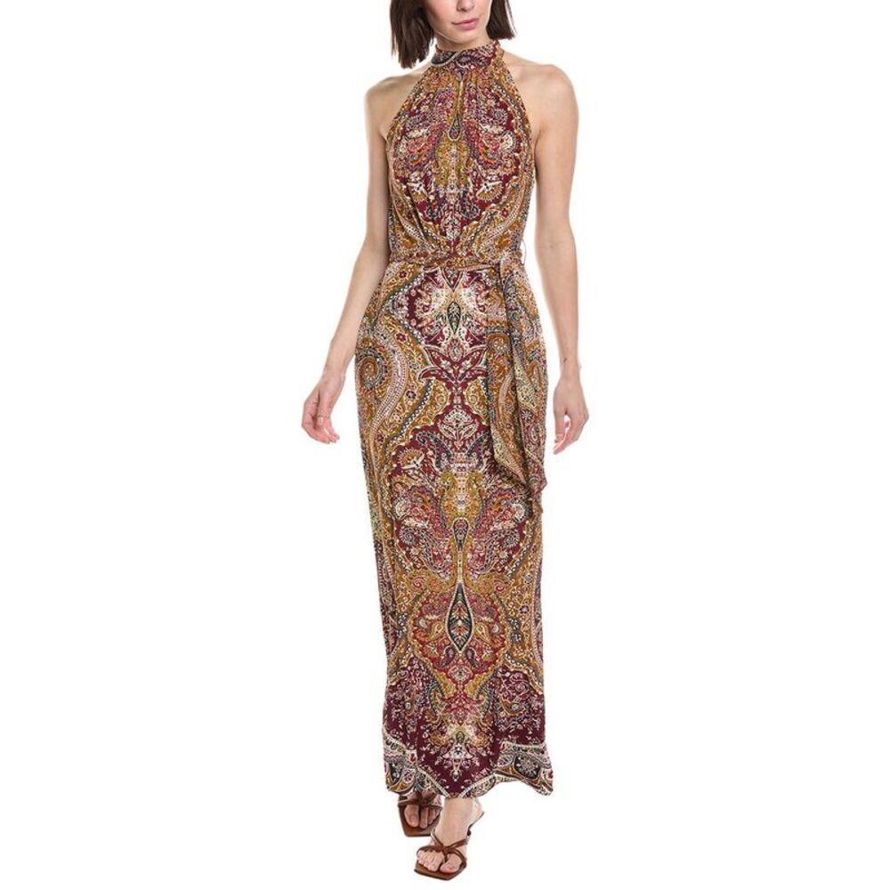 Hemant & Nandita Womens  Halter Maxi Dress, Red